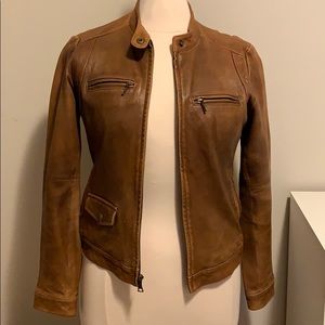 Banana republic tan leather jacket